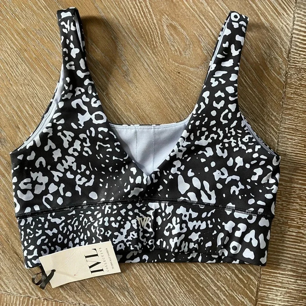 IVL Collective Leopard Print Power Sports Bra in Cashmere Blue size 4 - Picture 5 of 7